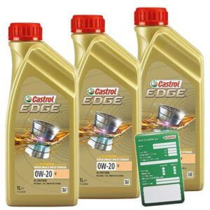 Castrol 3x 1 L EDGE TITANIUM FST 0W-20 V + Ölw.-Anhänger  DE01675 : 15BA10