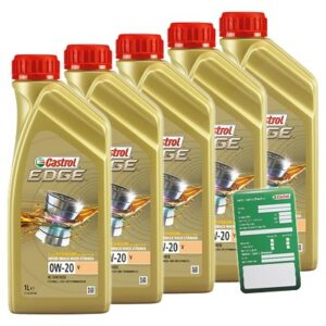 Castrol  5x 1 L EDGE TITANIUM FST 0W-20 V+ Anhänger  15BA10 : DE01675