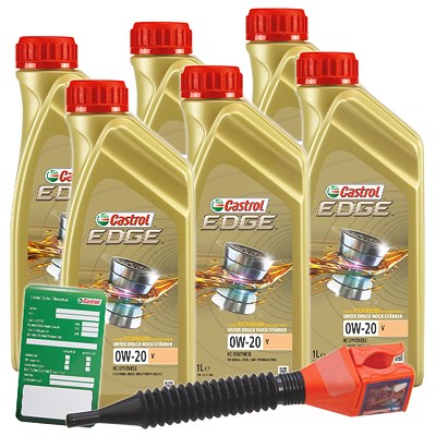 Castrol  6x 1 L EDGE TITANIUM FST 0W-20 V+Anhänger+  15BA10 : DE01675 : 3050