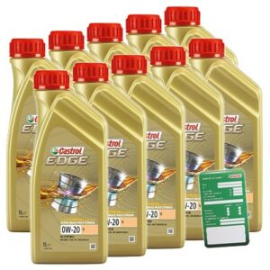 Castrol  10x 1 L EDGE TITANIUM FST 0W-20 V+Anhänger  15BA10 : DE01675