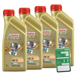 Castrol 4x 1 L EDGE TITANIUM FST 0W-30+ Ölwechsel-Anhänger  DE01675 : 1533F3