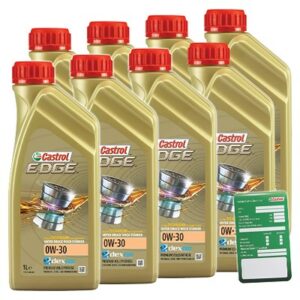 Castrol 8x 1 L EDGE TITANIUM FST 0W-30+ Ölwechsel-Anhänger  DE01675 : 1533F3