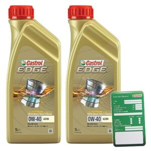 Castrol 2x 1 L EDGE TITANIUM FST 0W-40 A3/B4+ Ölw.Anhänger  15336D : DE01675