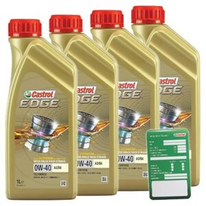 Castrol 4x 1 L EDGE TITANIUM FST 0W-40 A3/B4+ Ölw.Anhänger  DE01675 : 15336D