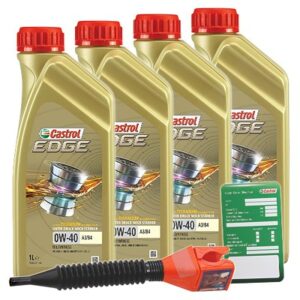 Castrol 4x 1 L EDGE TITANIUM FST 0W-40 A3/B4+ Ölw.Anhänger  15336D : 3050 : DE01675