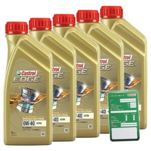 Castrol 5x 1 L EDGE TITANIUM FST 0W-40 A3/B4+ Ölw.Anhänger  DE01675 : 15336D