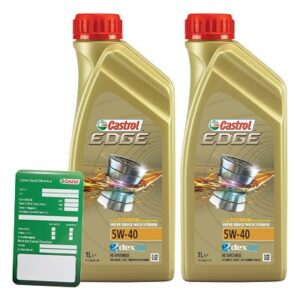 Castrol 2x 1 L EDGE TITANIUM FST 5W-40+ Ölwechsel-Anhänger  1535FA : DE01675