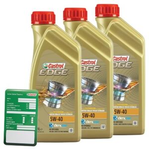 Castrol  3x 1 L EDGE TITANIUM FST 5W-40 + Anhänger  DE01675 : 1535FA