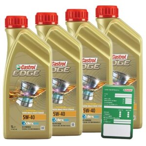 Castrol 4x 1 L EDGE TITANIUM FST 5W-40+ Ölwechsel-Anhänger  1535FA : DE01675