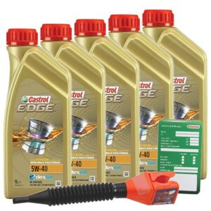 Castrol 5x 1 L EDGE TITANIUM FST 5W-40+ Anhänger+ Trichter  3050 : 1535FA : DE01675