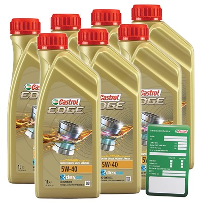 Castrol  7x 1 L EDGE TITANIUM FST 5W-40 + Anhänger  DE01675 : 1535FA