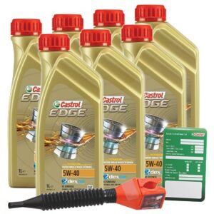 Castrol 7x 1 L EDGE TITANIUM FST 5W-40+ Anhänger+ Trichter  1535FA : 3050 : DE01675