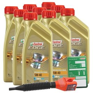 Castrol 9x 1 L EDGE TITANIUM FST 5W-40+ Anhänger+ Trichter  1535FA : 3050 : DE01675