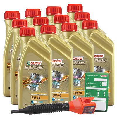 Castrol 12x 1 L EDGE TITANIUM FST 5W-40+ Anhänger+Trichter  DE01675 : 3050 : 1535FA