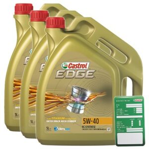 Castrol 15 L EDGE TITANIUM FST 5W-40 + Ölwechsel-Anhänger  DE01675 : 1535F1