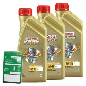 3x 1 L EDGE 5W-30 C1 + Ölwechsel-Anhänger 15F826