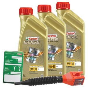 3x 1 L EDGE 5W-30 C1 + Ölwechsel-Anhänger + Einfülltrichter 15F826