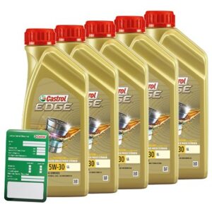 Castrol 5x 1 L EDGE TITANIUM FST 5W-30 LL + Ölw.-Anhänger  DE01675 : 15665F