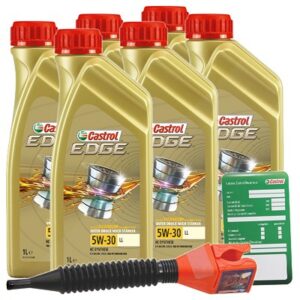 Castrol 6x 1 L EDGE TITANIUM FST 5W-30 LL + Ölw.-Anhänger  15665F : DE01675 : 3050