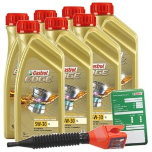 Castrol 7x 1 L EDGE TITANIUM FST 5W-30 LL + Ölw.-Anhänger  DE01675 : 15665F : 3050