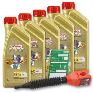 5x 1 L EDGE 5W-30 A5/B5 + Ölwechsel-Anhänger + Einfülltrichter 15F684