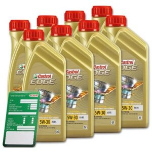 8x 1 L EDGE 5W-30 A5/B5 + Ölwechsel-Anhänger 15F684