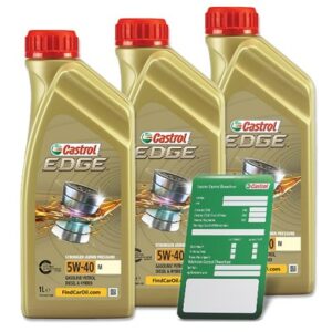 3x 1 L EDGE 5W-40 M + Ölwechsel-Anhänger 15F70F