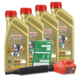 4x 1 L EDGE 5W-40 M + Ölwechsel-Anhänger + Einfülltrichter 15F70F