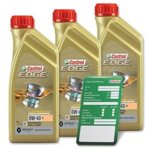 3x 1 L EDGE 0W-40 R + Ölwechsel-Anhänger 15D33B