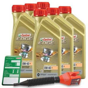 6x 1 L EDGE 0W-40 R + Ölwechsel-Anhänger + Einfülltrichte 15D33B