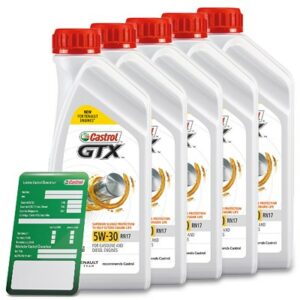 5x 1 L GTX 5W-30 RN17 + Ölwechsel-Anhänger 15F6E4