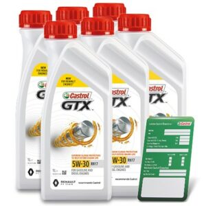 6x 1 L GTX 5W-30 RN17 + Ölwechsel-Anhänger 15F6E4