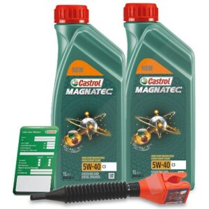 2x 1 L Magnatec 5W-40 C3 + Ölwechsel-Anhänger + Einfülltrichter 15F621