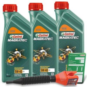 3x 1 L Magnatec 5W-40 C3 + Ölwechsel-Anhänger + Einfülltrichter 15F621