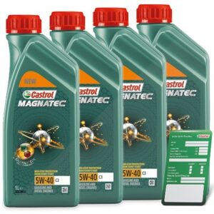 4x 1 L Magnatec 5W-40 C3 + Ölwechsel-Anhänger 15F621