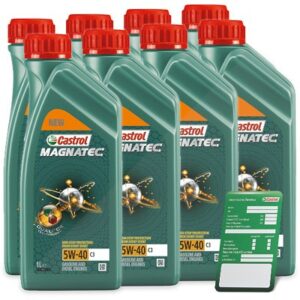 8x 1 L Magnatec 5W-40 C3 + Ölwechsel-Anhänger 15F621