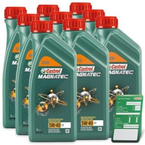 9x 1 L Magnatec 5W-40 C3 + Ölwechsel-Anhänger 15F621