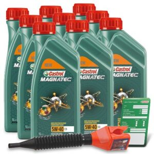 9x 1 L Magnatec 5W-40 C3 + Ölwechsel-Anhänger + Einfülltrichter 15F621