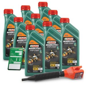 9x 1 L Magnatec 5W-30 A3/B4 + Ölwechsel-Anhänger +Einfülltrichter 15F67D