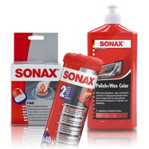 Sonax 1x 500ml Polish & Wax rot+ P-Ball+ 2x MicroTücher  04173410 : 02964000 : 04162410