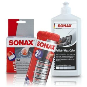 Sonax  1x 500ml Polish & Wax weiß+ P-Ball+2x Tücher  04162410 : 02960000 : 04173410