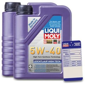 2x 1 L Leichtlauf High Tech 5W-40 + Ölwechsel-Anhänger 3863