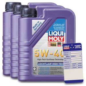 3x 1 L Leichtlauf High Tech 5W-40 + Ölwechsel-Anhänger 3863