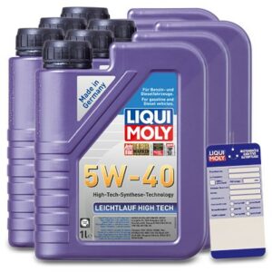 6x 1 L Leichtlauf High Tech 5W-40 + Ölwechsel-Anhänger 3863