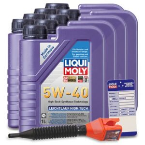 8x 1 L Leichtlauf High Tech 5W-40 + Ölwechsel-Anhänger + Einfüllt 3863