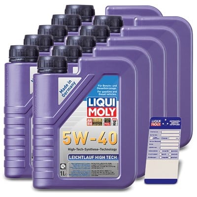 10x 1 L Leichtlauf High Tech 5W-40 + Ölwechsel-Anhänger 3863