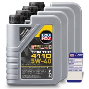 LIQUI MOLY 4x 1 L Top Tec 4110 5W-40 + Ölwechsel-Anhänger 21478