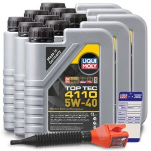 9x 1 L Top Tec 4110 5W-40 + Ölwechsel-Anhänger + Einfülltrichter 21478