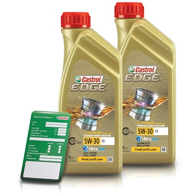 Castrol  2x 1 L EDGE TITANIUM FST 5W-30 C3+Anhänger  15530C : DE01675