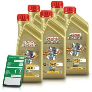 Castrol 5x 1 L EDGE TITANIUM FST 5W-30 C3 + Ölw.-Anhänger  DE01675 : 15530C